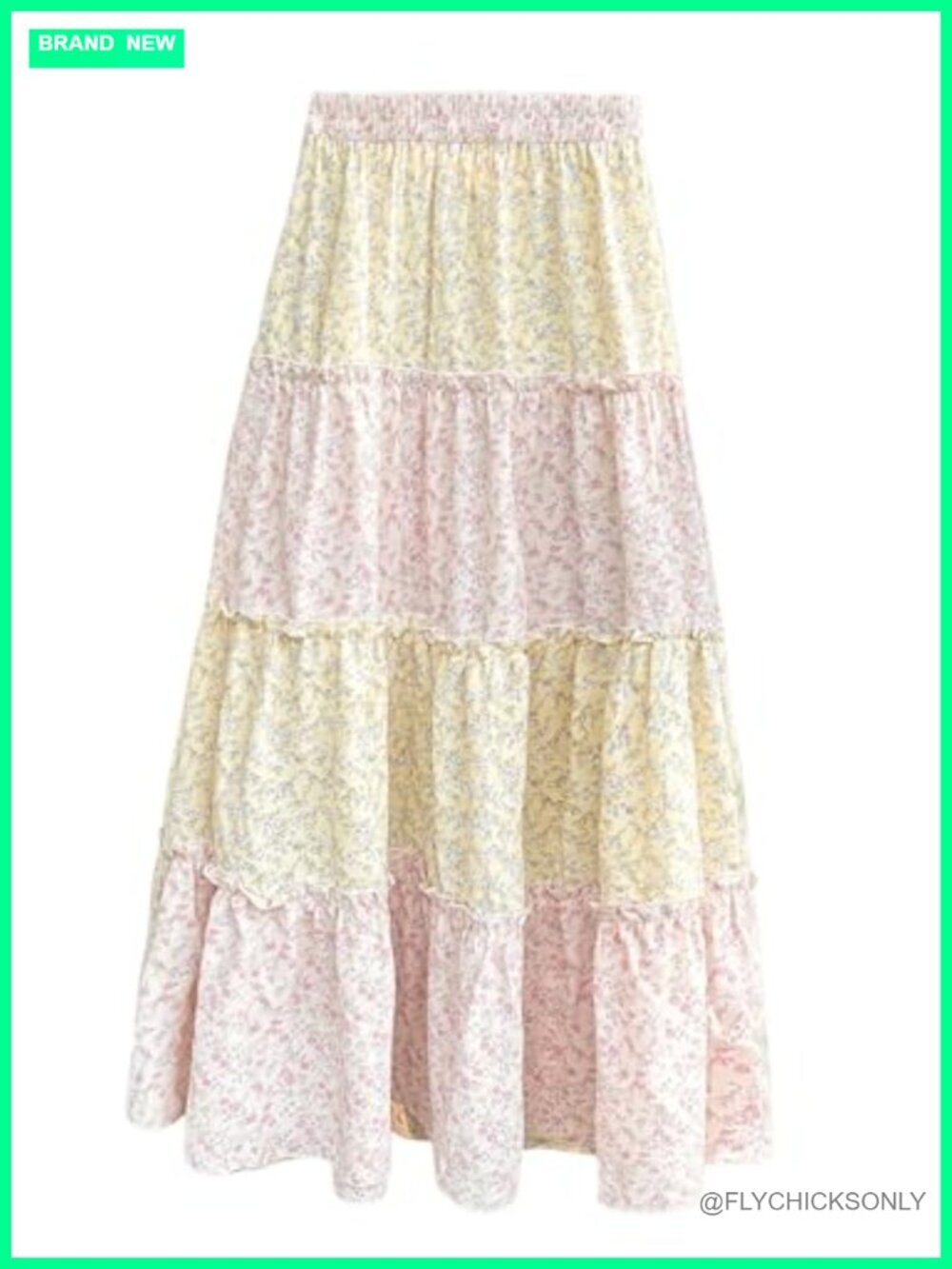 Plaid Maxi Skirt A Line Ruffle Tiered Layer Y2K Flowy Casual Long Skirt